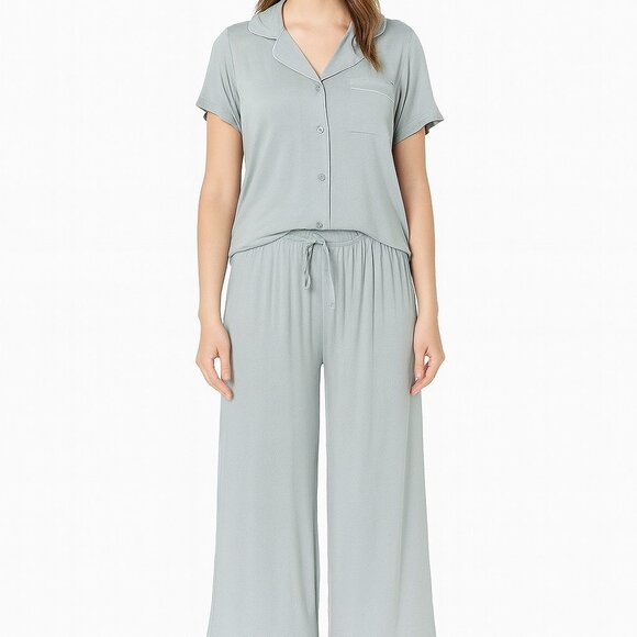 Discount divas womens gray pajama pj set pants top size M NEW - Picture 1 of 5